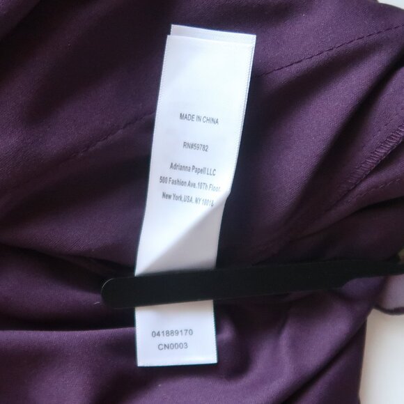 Adrianna Papell Purple One Shoulder Chiffon Cocktail Pleated Ruffle Dress  6 - Picture 14 of 16